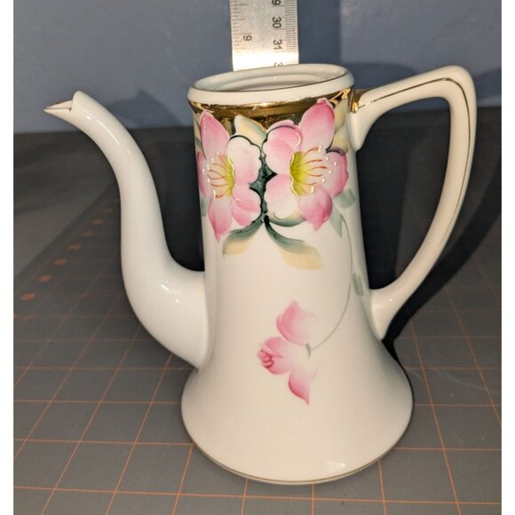 Noritake Demitasse Coffee Pot Azalea Porcelain red M Morimura mark - Picture 12 of 14